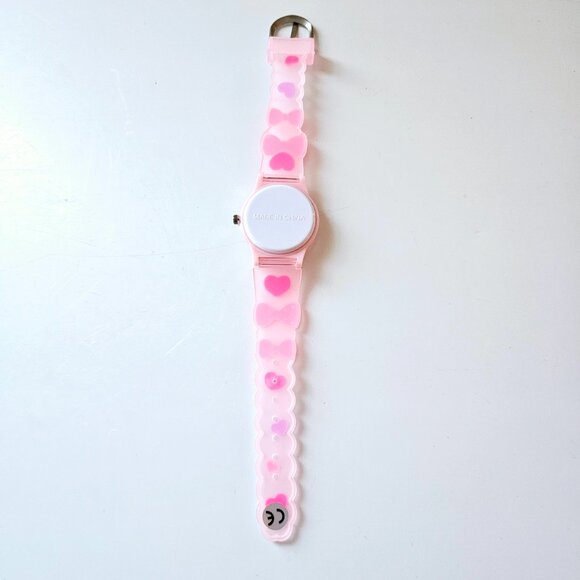 Hello Kitty Kids Watch Pink Bow Strap Analog Quartz Cute Cartoon Girl Gift Heart - Picture 5 of 6